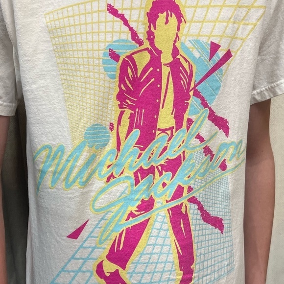 Alstyle Michael Jackson Retro White T Shirt Men’s size M - Picture 4 of 5